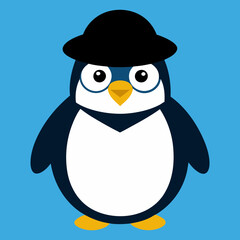 Penguin with hat and glasses