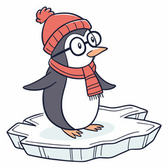 Penguin with hat and glasses