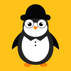 Penguin with hat and glasses