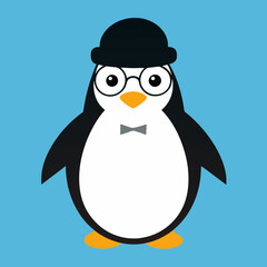 Naklejka premium penguin on the snow