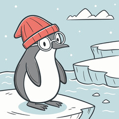 Penguin with hat and glasses