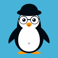 Penguin with hat and glasses