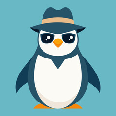 Penguin with hat and sunglasses