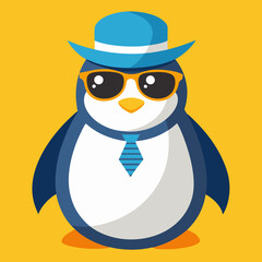Penguin with hat and sunglasses
