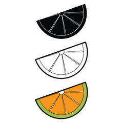 orange slice on white