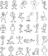Hand drawn stickman collection