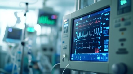 Medical Monitor Displaying Vital Signs in a Hospital
