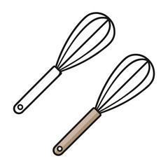 whisk color and line art vector design