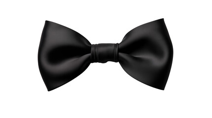 Elegant Black Bow Tie isolated on transparent background