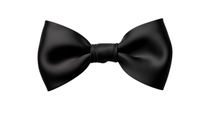 Elegant Black Bow Tie isolated on transparent background