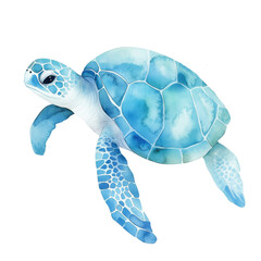 Fototapeta premium Colorful Watercolor Illustration of a Sea Turtle with Vibrant Patterns