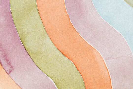 Colorful stripes painted on paper