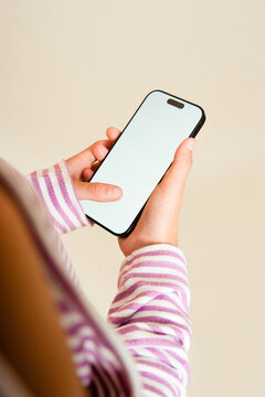 Holding Blank Phone Screen