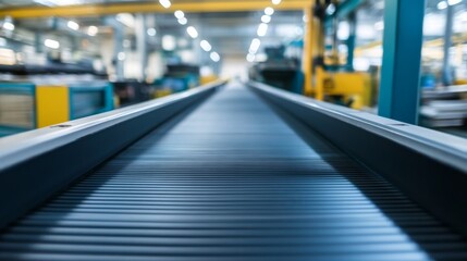 Fototapeta premium Modern Industrial Conveyor Belt in a Factory