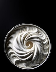 Whipped Cream Swirl in a Bowl