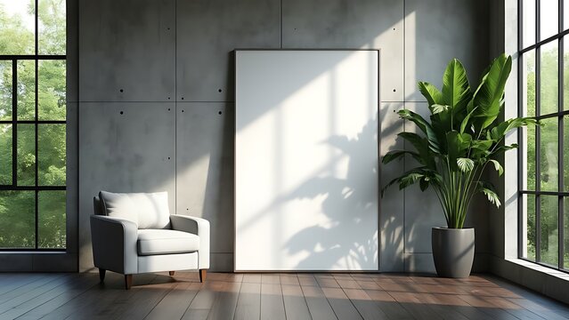 A luxurious meeting room featuring a blank gray wall provides a sophisticated and professional backdrop for corporate events and presentations 