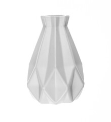 white plastic vase isolated on white background