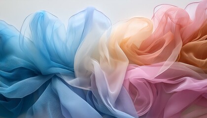 Fototapeta premium Soft pastel ombre fabric. Dreamy, airy and light.