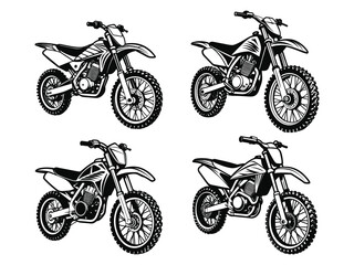 Obraz premium Dirt Bike Customizable Silhouette Vector Illustration