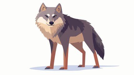 Naklejka premium Cute Wolf Cartoon Vector Illustration for Design Projects