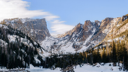 snow covered mountains