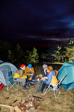 Friends spend night at the camp