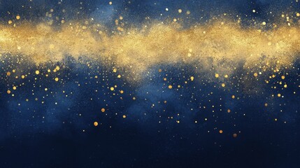 Naklejka premium A shimmering gold and blue abstract background with a starry effect.