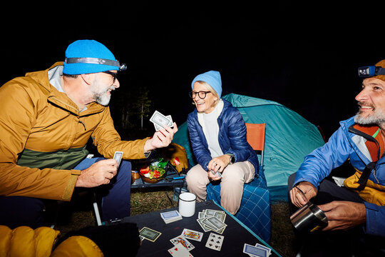 Friends have a good time at the camp 