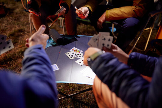 Close up of card games in nature