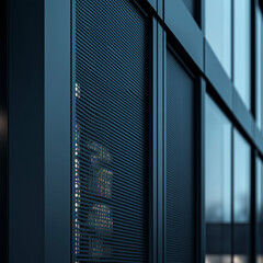 Night Black Metallic Grid Shopfront Casing