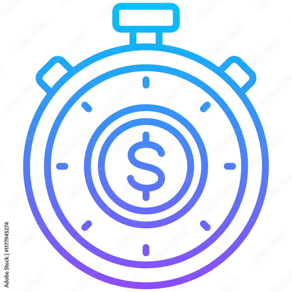 Sticker Time Is Money Icon