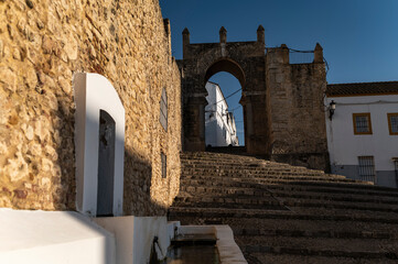 Arabic stone archway in historic village