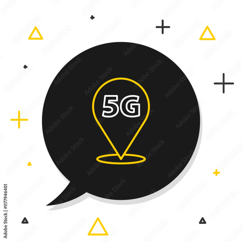 Poster line location 5g new wireless internet wifi connection icon isolated on white background. global net