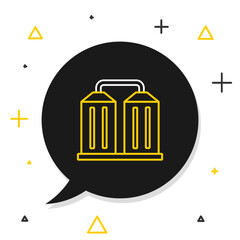Line Granary icon isolated on white background. Silo with grain, elevator, granary, factory. Warehouse of grain crops. Colorful outline concept. Vector