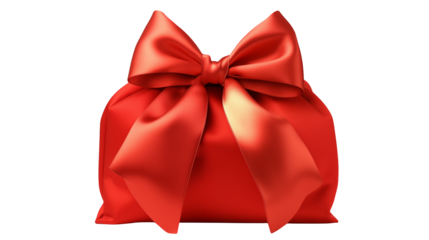 Red Gift Bow and Package isolated on transparent background