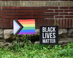 BLM and LGBTQ Yard Display Signs