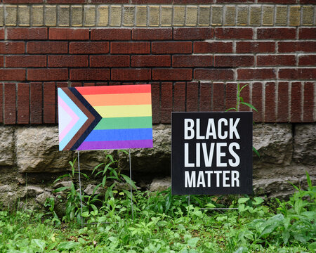 BLM and LGBTQ Yard Display Signs