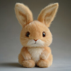 Fototapeta premium Another View of the Endearing Apricot Rabbit Plush Toy