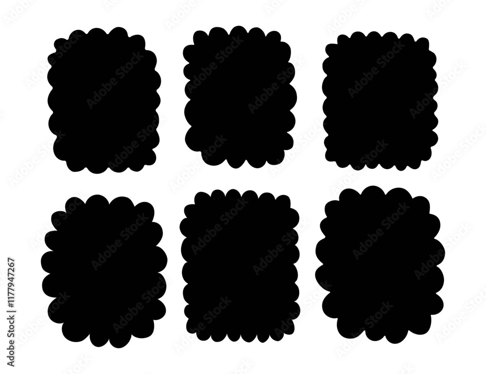 Poster set of frames for text in doodle and hand drawn style. textbox. shapes and figures. quote. minimalis
