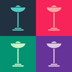 Pop art Floor lamp icon isolated on color background. Vector