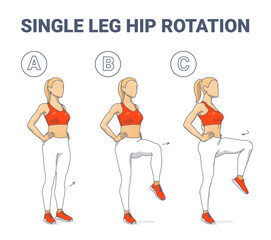 Step-by-Step Instruction for Single Leg Hip Rotation Exercise