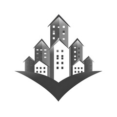 Modern countryside houses logo trees Photo