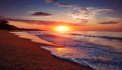 Obraz premium a peaceful seaside sunset