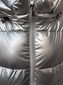silver puffer jacket