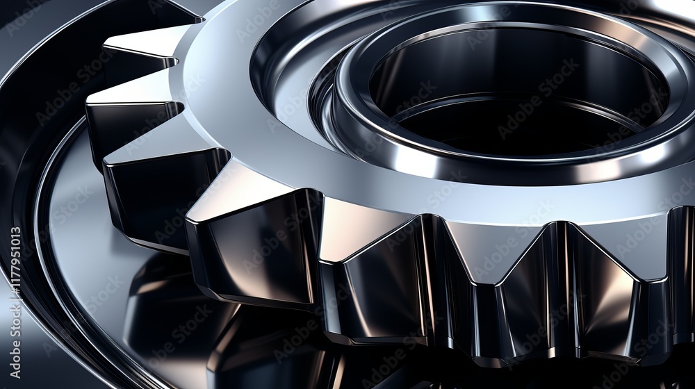Poster intricate metallic gears interlocked in perfect harmony within a mechanical assembly. generative ai