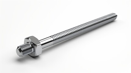 Metal bolt resting on a minimalistic background showcasing industrial design. Generative AI