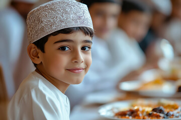 Generative AI Artwork of a Ramadan Family Gathering Celebrating Tradition and Religious Unity