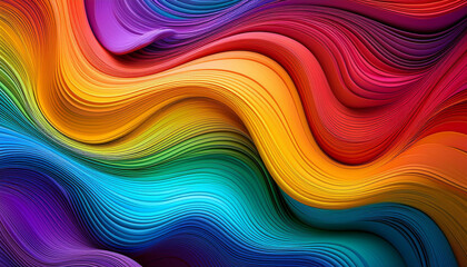vibrant multicolored summary design with flowing wave styles in a easy gradient of colours