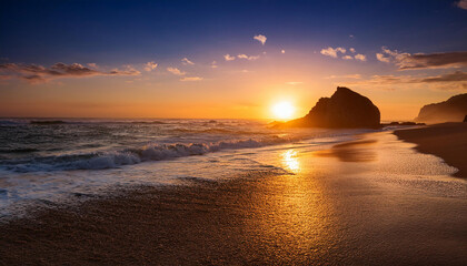 stunning sundown at the beach