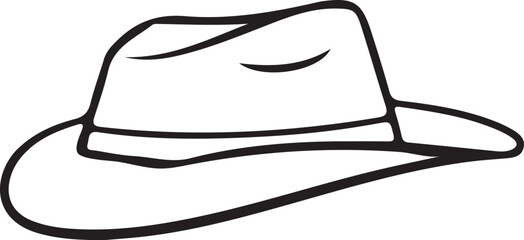  A black line art illustration of hat